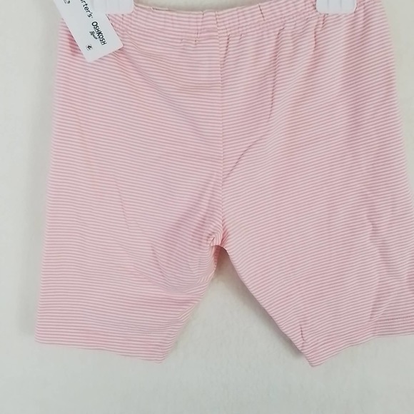 Carter's Kid Cotton Shorts Girl's Size 14 In Pink White Stripes - Picture 8 of 10